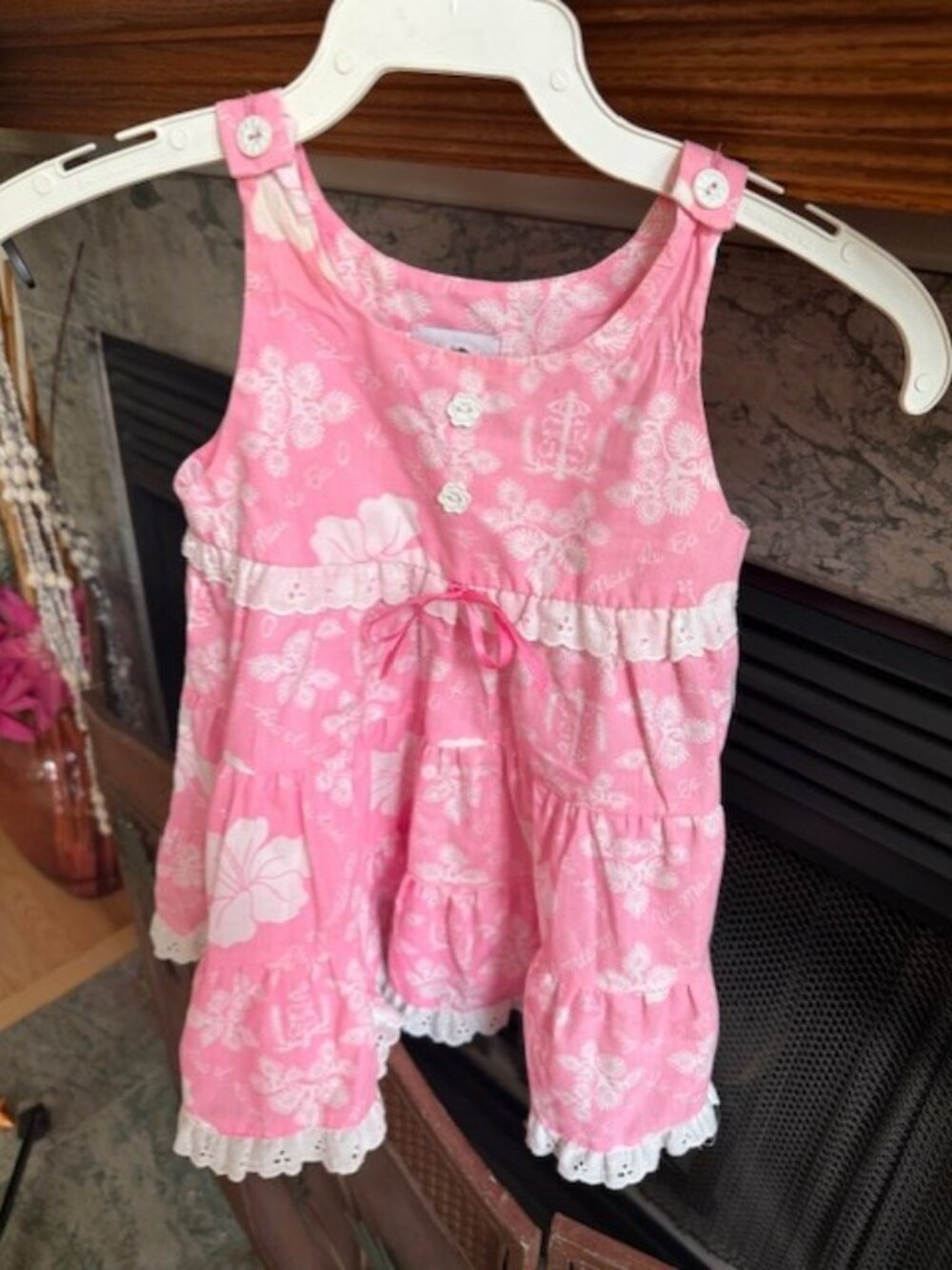 Vtg Kealana Hawaii Liberty House Hawaii Girls 4T PINK HIBISCUS 2 Piece - Picture 3 of 6